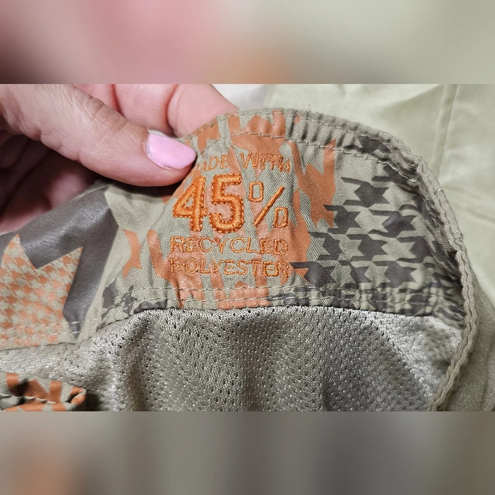 Old Navy Men’s Large Swim Trunks Tan with Brown & Orange Geometric Pattern, NWOT